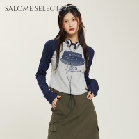 SALOME SELECT เสื้อแขนยาวผญ เสื้อคลุมหญิง เสื้อกันหนาว ผญ เสื้อสเวตเตอร์ เสื้อไหมพรมผญ เสื่อฮู้ดหญิงคู่ เสื้อแขนยาวหลวม 2023 ใหม่ WMY2390XPD 37Z230915