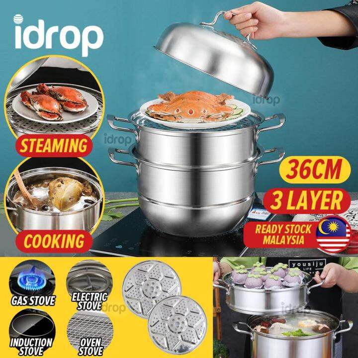 idrop [ 36CM ] 3 LAYER Multifunction SUS304 Stainless Steel Kitchen ...