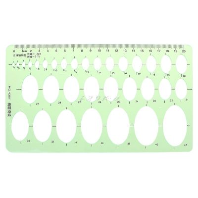 Green Ruler Plastic Oval Geometric Template Ruler Stencil Measuring Students School Accessories