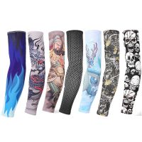 Silk Cycling Arm Sleeves Warmers Men Tattoo Sleeve Women Sun Protection Quick Cool Arms Sleeves Basketball Football Arm Cover Sleeves