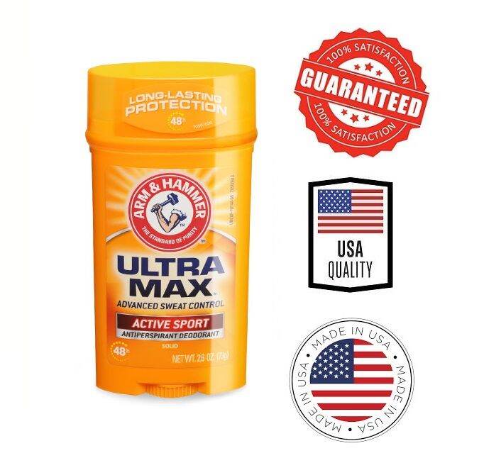 ARM & HAMMER ULTRA MAX 48H Solid AntiPerspirant Deodorant, Active Sport