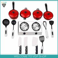 13Pcs Kids Play Childrens Toy Kitchen Cooking Utensils Pots Pans Accessories Set