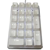 21คีย์สีขาว Backlit เชิงกลแป้นพิมพ์ตัวเลข Numpad ที่มีสวิทช์สีฟ้าเชอร์รี่สำหรับโน้ตบุ๊ค Deskpc