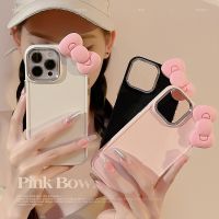 เคสโทรศัพท์โบว์สีชมพูน่ารักสำหรับ IPhone 14 Pro 13 12/12pro 11 Pro Max X/xs XR ปลอกกันกระแทกแบบนิ่ม