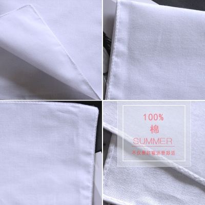 [COD] Tie-dyed handkerchief pure white square scarf embroidered silk handmade diy wax dyed plant cloth extension dyeing