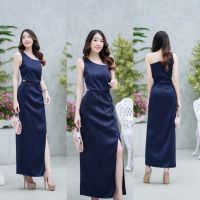 Dee-ya shop เสื้อผ้าผู้หญิง Dressออกงาน สีกรม พร้อมส่ง