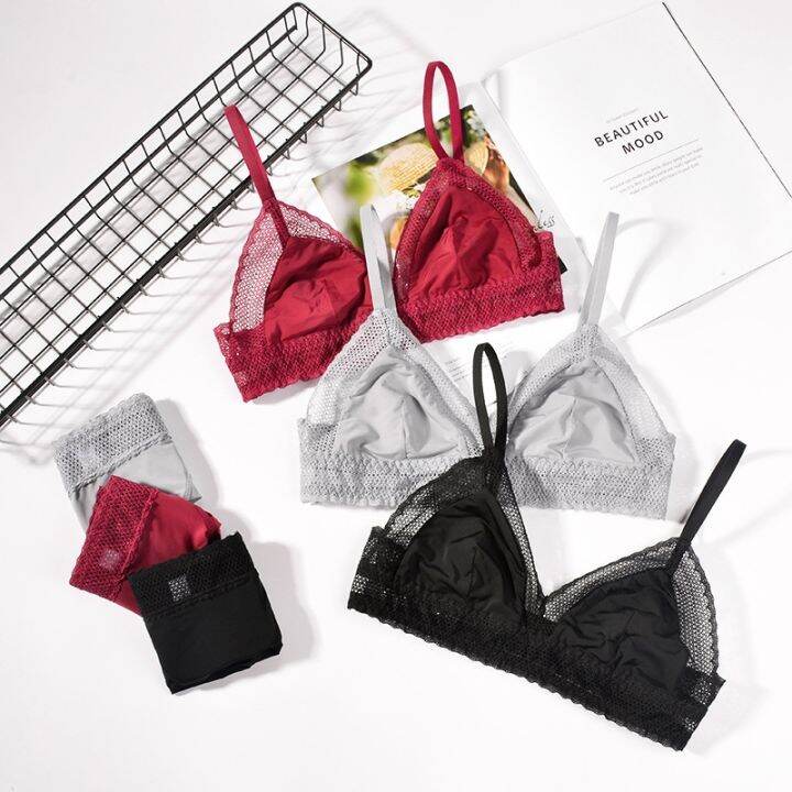 cod-french-bralette-sexy-lace-hollow-triangle-cup-bra-ultra-thin-underwear-set-t66000