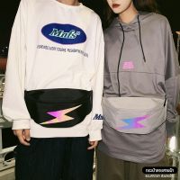 N1993-กระเป๋าผ้าใบลายสายฟ้า แบบคาดอก/คาดเอว/สะพายข้าง ใช้ได้ทั้งชายและหญิง