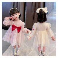 Baby Girl Princess Dress Spring Autumn Girls Korean Bow Puffy Gauze Dresses