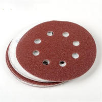 5pcs Sandpaper Round Shape Sanding Discs Hook Loop Sanding Paper Buffing Sheet Sandpaper 8 Hole Sander Polishing Pad Cleaning Tools