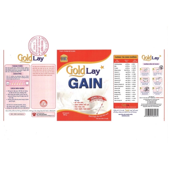 Sữa tăng cân goldlay gain 900g - dành cho người gầy, trẻ suy dinh dưỡng - ảnh sản phẩm 5