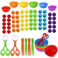 【CC】№  Counting Pompoms 3 year Old Childrens Sorting Cup Sensory Preschool Activities Math