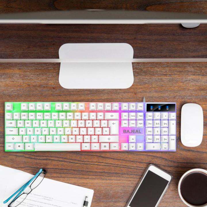 ชุดเมาส์มีแบล็คไลท์สำหรับสำนักงานแบบเมาส์แป้นพิมพ์คอมพิวเตอร์-rgb-แป้นพิมพ์คอมโบ-usb-ชุดเมาส์ปุ่มกดแบบกลไกสำหรับแล็ปท็อปเดสก์ท็อป