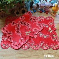 【CC】๑  Embroidery Placemat Table Doily Cup Glass Drink Coaster Mug Dining