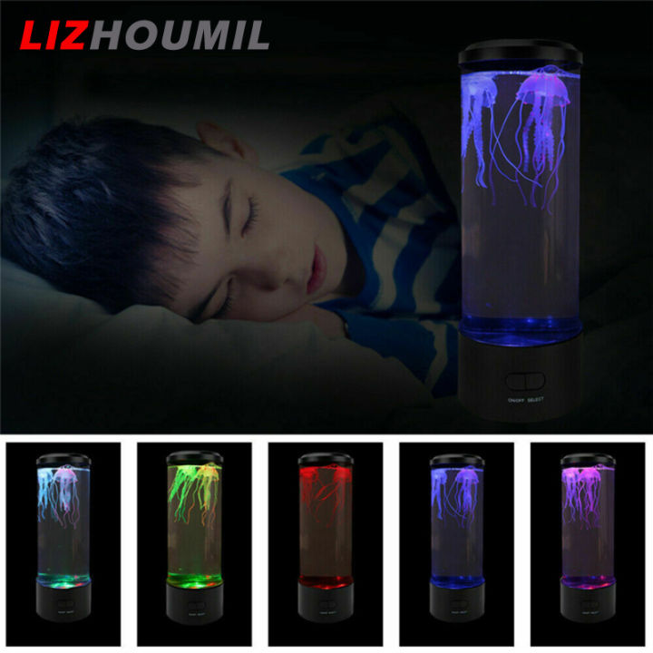 lizhoumil-นำแมงกะพรุนโคมไฟชาร์จ-usb-ตู้ปลาเปลี่ยนสีไฟกลางคืน-usb-รีโมทคอนโทรลของขวัญวันเกิด