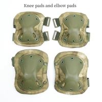 ruin green 4pc Tactical Camouflage Knee Pads Elbow Pads Set CS Military Protector Outdoor Sports Adult Hunting Safety Gear Protective Pads Set