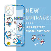 เคสมือถือใสสำหรับ Samsung Galaxy A04E แบบดั้งเดิมคลุมทั้งหมด Casing Ponsel นิ่มลายการ์ตูนโดราเอมอนคริสตัลป้องกันกล้องถ่ายรูป