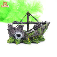 BP【ready Stock】Pirate เรือรูปร่างเรซิ่นตู้ปลาอุปกรณ์ปลาเครื่องประดับชาม【cod】