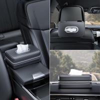 Car Tissue Holder Faux Leather Black Unisex Napkin Dispenser For Back Seat Car Decoration Toilet Paper Gift For Friends