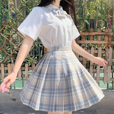 ชุดนักเรียนหญิงชุดกระโปรงลายสก๊อตกระโปรงมีจีบญี่ปุ่นเครื่องแบบ Jk 2ชุด