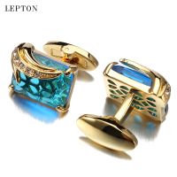 【hot】 Low-key Luxury Glass for Mens Lepton Brand Shirt Cuff Links Relojes Gemelos