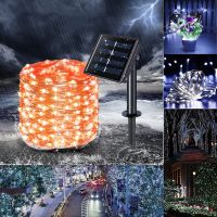 ZZOOI Solar Outdoor Lights Garland New Years Eve Decorations LED Christmas Festoon Fairy String Light 10/20M For Wedding Garden Decor