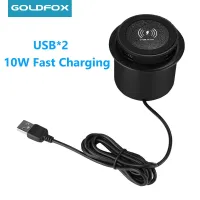 เดสก์ท็อป Embedded Wireless Charger สำหรับ iPhone 12 11 SE2 10W Fast Charging สำหรับ Samsung S8 S9 Plus Note20 10ชาร์จโทรศัพท์ USB