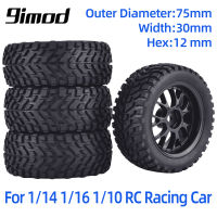 4Pcs 75mm Buggy Tires Wheel 12mm Hex Universal Rally Climbing Car Off-Road For HSP Wltoys 144001 1:101:141:16 RC Racing Car