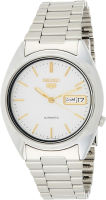 Seiko Mens SNXG47 Seiko 5 Automatic White Dial Stainless Steel Watch