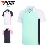 PGM เสื้อยืดเสื้อแขนสั้นสำหรับเด็กหญิงกอล์ฟเด็ก YF593เครื่องแต่งกายแขนสั้นกีฬาชุดตีกอล์ฟสำหรับในฤดูร้อนสำหรับเด็กผู้หญิงเด็กน้อย