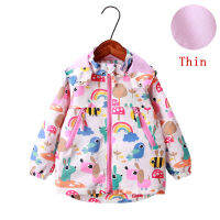 2020 New Winter Spring Girls Top Clothing Fashion Warm Children Outerwear For Girls 2-9Y Rainbow Print Kids Jakcets Coats Girls