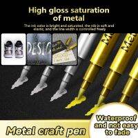 Haile 3/1pcs Brush Metal Paint Marker Pens Gold Silver for Black PaperGlassRock PaintingCard MakingChristmas DIY Art Craft