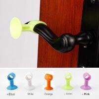 2Pcs Silicone Doorknob Free of Punch Wall Mute Crash Pad Household Door Cabinet Handle Lock Silencer Collision Cushion Stopper Decorative Door Stops