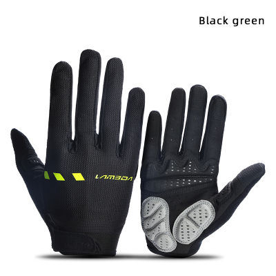 LAMEDA Shock absorbing breathable cycling gloves mens and womens full finger long finger MTB bike outdoor sports gloves