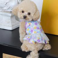 Pet Summer Dress Comfortable Breathable Cotton Printed Tulle Pet Skirt for Party Dresses