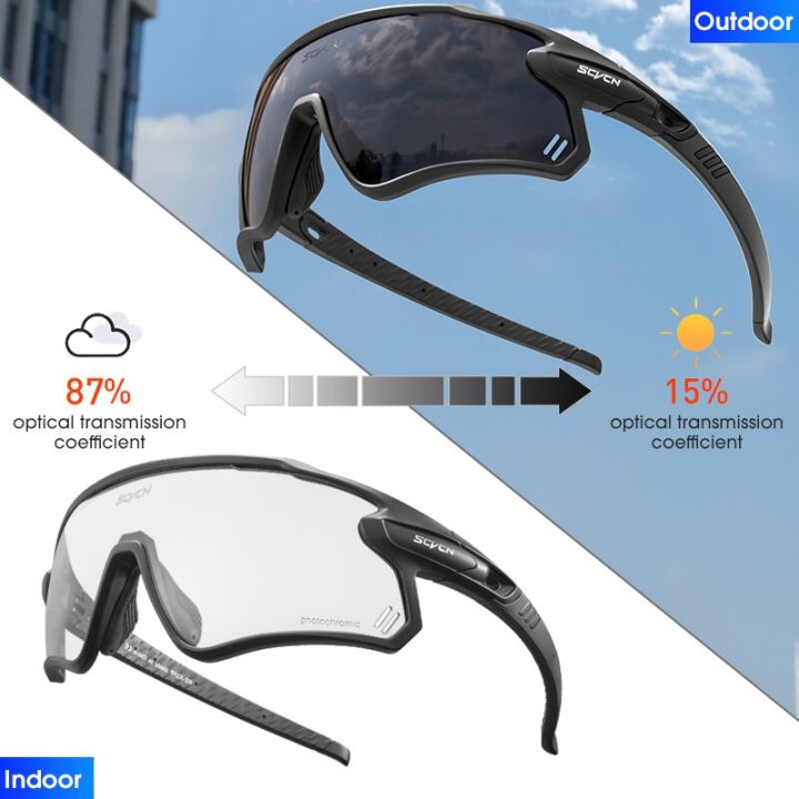 แว่นตาโฟโตโครมิคการขี่จักรยาน-scvcn-แว่นตากันแดดสำหรับวิ่งหมวกขี่-mtb-uv400แว่นตาตกปลาโพลาไรซ์ชายหญิงแว่นตาขี่จักรยานจักรยาน
