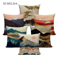 Retro Sunlight Art Linen Throw Pillowcase Cushion Cover 45*45 40*40 Home Decor for Sofa Bed Pillow Cover Decorative Case