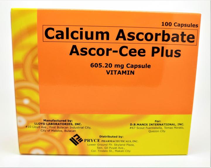 Vitamin C (CALCIUM ASCORBATE) AscorCee Plus 100 capsules Lazada PH