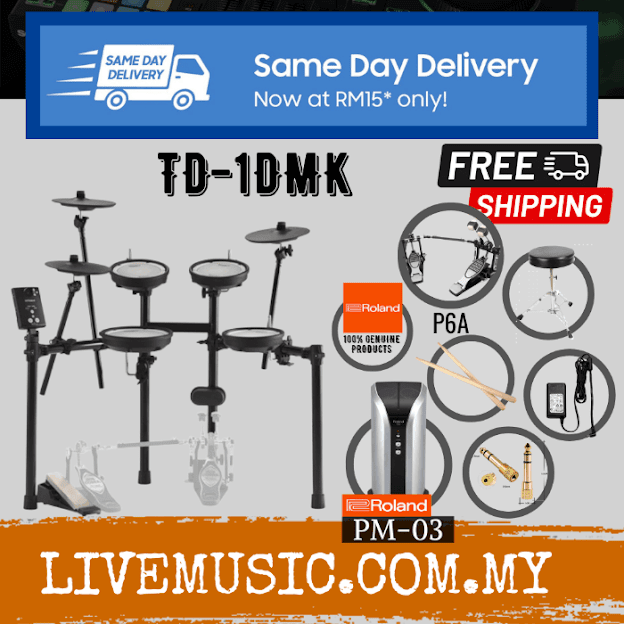 Roland TD1DMK Electronic Drum Digital Drum Set w/Headphones, Drum