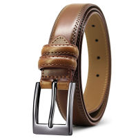 Genuine Leather For Mens High Quality Buckle Jeans Cowskin Casual Belts Business Cowboy Waistband Male Fashion Designer New