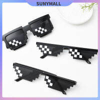 SUNYMALL แว่นกันแดดโมเสคตลก แว่นตาวินเทจ Pixel Shades แว่นตาป้องกันรังสีบุคลิกภาพสำหรับผู้หญิงและผู้ชาย เย็น เรื่องตลกของเล่นตลก