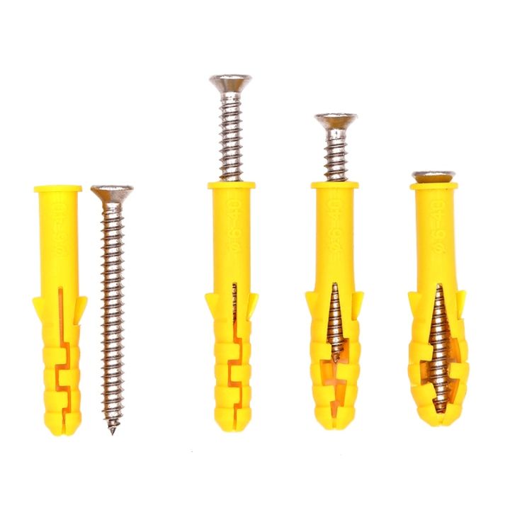 6mm-8mm-10mm-premium-plastic-expansion-tube-pipe-wall-anchors-plug-expansion-with-nails-flat-countersunk-head-phillips-screw