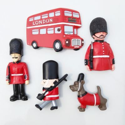 London Magnet Tourist Souvenirs Household Guards Division of The British Army and London Bus 3d Magnetic Sticker Gift Ideas