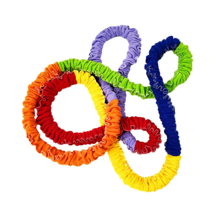 Rope Running Ring Rainbow Hand Rope Cooperative Stretchy Exercise Band ...