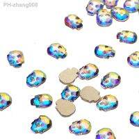 30pcs Skull Shape 6x8mm Crystal AB Flat Back Fancy Nail Art Crystal Rhinestones For Wedding Personality Design Beads