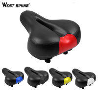 West biking อานจักรยานนุ่มสีดำ MTB Hollow Breathable ที่นั่งคุณภาพสูง sat shorkproof CY cling Saddle TUBE