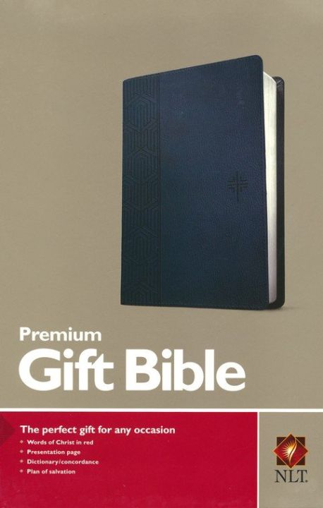 Premium Gift Bible NLT (Red Letter, LeatherLike, Blue) Imitation ...