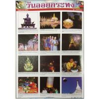 โปสเตอร์ วันลอยกระทง โปสเตอร์ภาพประกอบการศึกษา No.8022 โปสเตอร์กระดาษ สื่อการเรียนการสอน สื่อการเรียนรู้