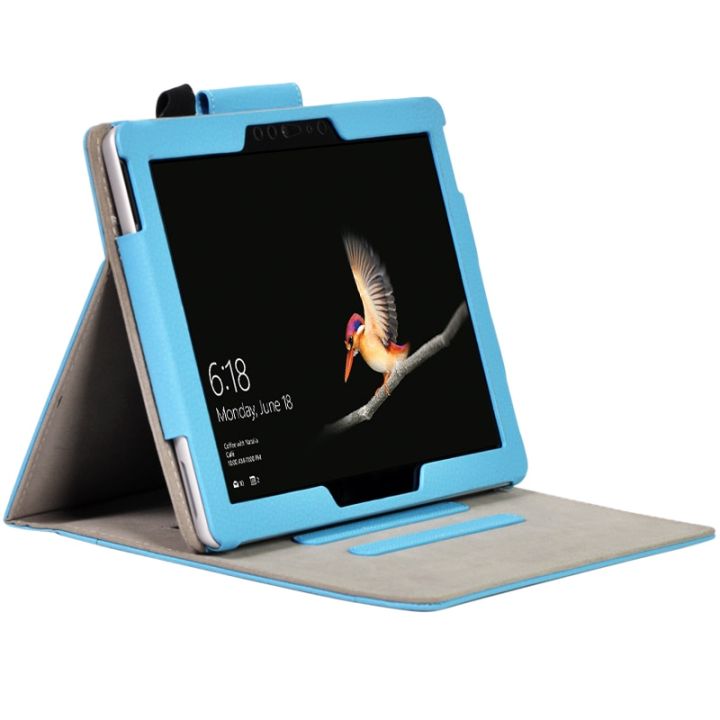 เคสแบบพับปิดได้หนังสือธุรกิจสำหรับ-microsoft-surface-go-แท็บเล็ตขนาด10-1นิ้วเคสป้องกันแขนพร้อมสายคล้อง-h-กระป๋องวางคีย์บอร์ด