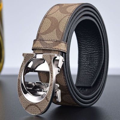 Luxury Designer Belts Men High Quality Canvas Male Women Genuine Real Leather C Automatic Buckle Dress Strap Belt For Jeans